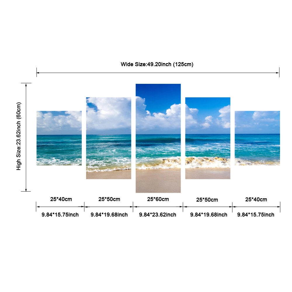 Blue Seascape Beach Canvas Art