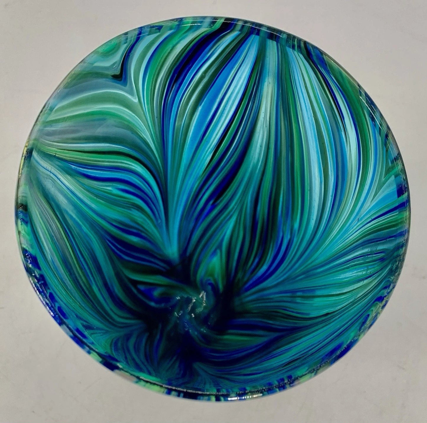 Turquoise and Cobalt Blue Art Glass Vase