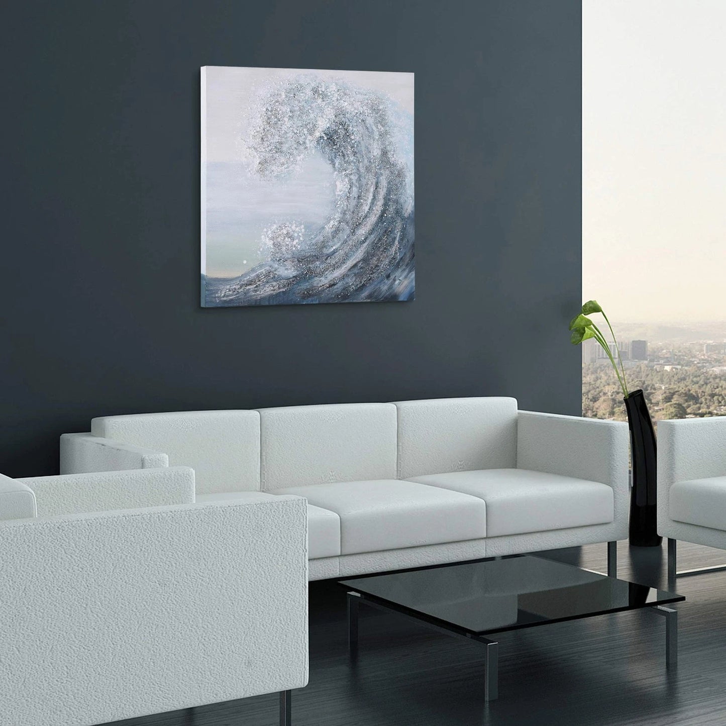 Ocean Wave Textured Canvas Art