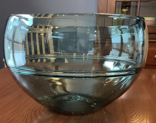 Teal Hand Blown Art Glass Bowl