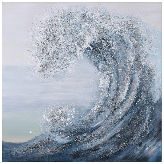 Ocean Wave Textured Canvas Art