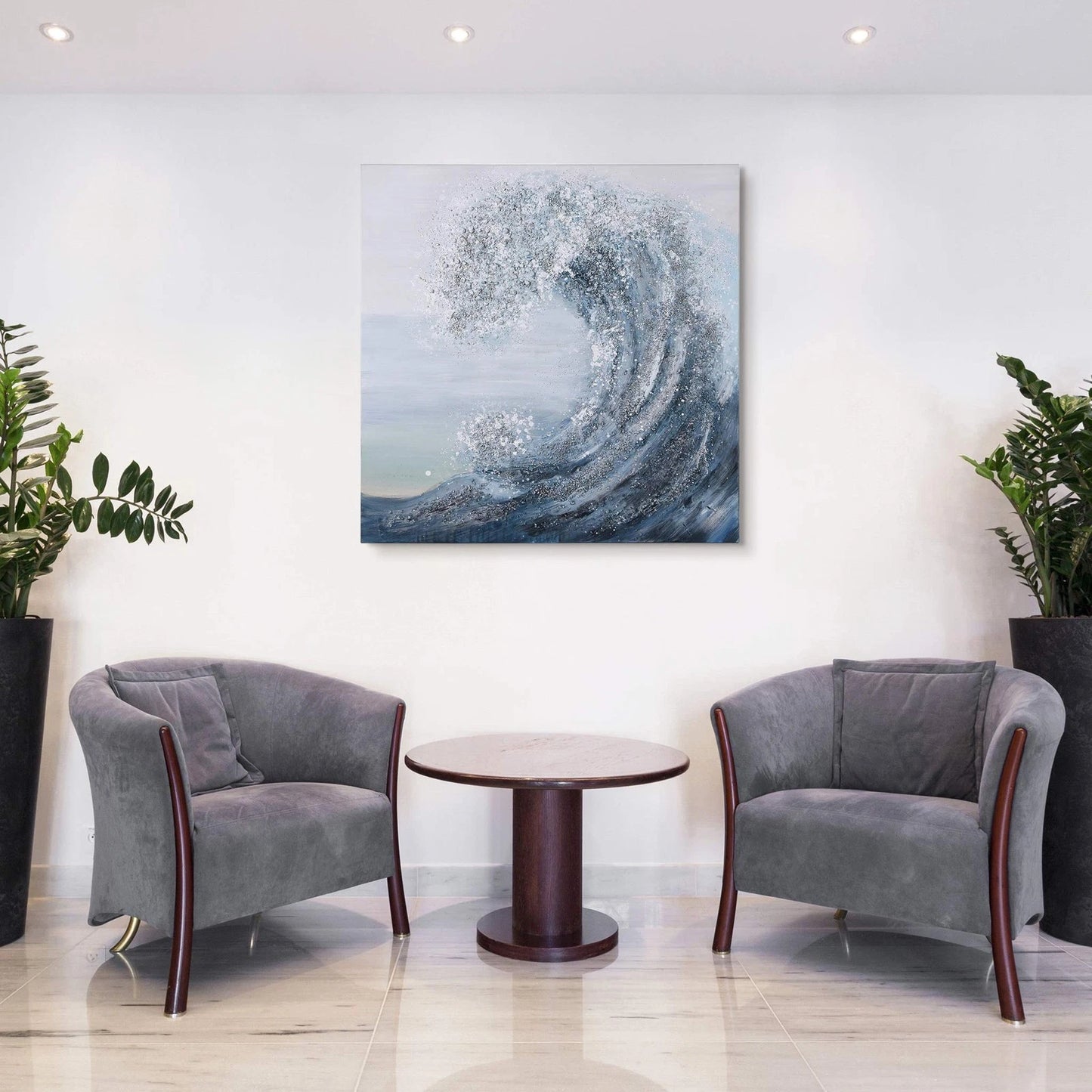 Ocean Wave Textured Canvas Art