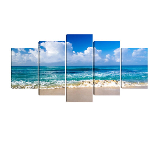 Blue Seascape Beach Canvas Art